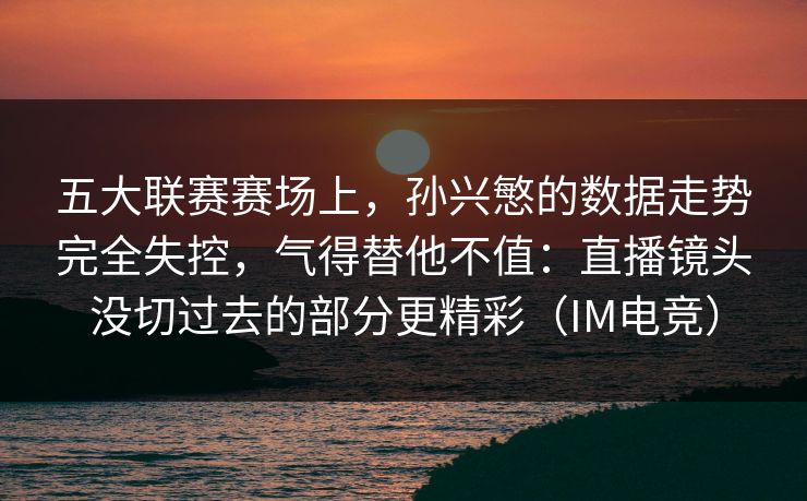 五大联赛赛场上，孙兴慜的数据走势完全失控，气得替他不值：直播镜头没切过去的部分更精彩（IM电竞）