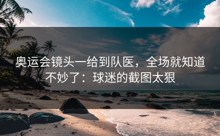 奥运会镜头一给到队医，全场就知道不妙了：球迷的截图太狠